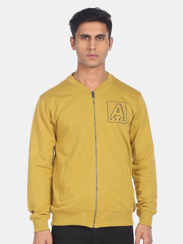 Aeropostale Men Gold-Toned & Black Printed Sweatshirt