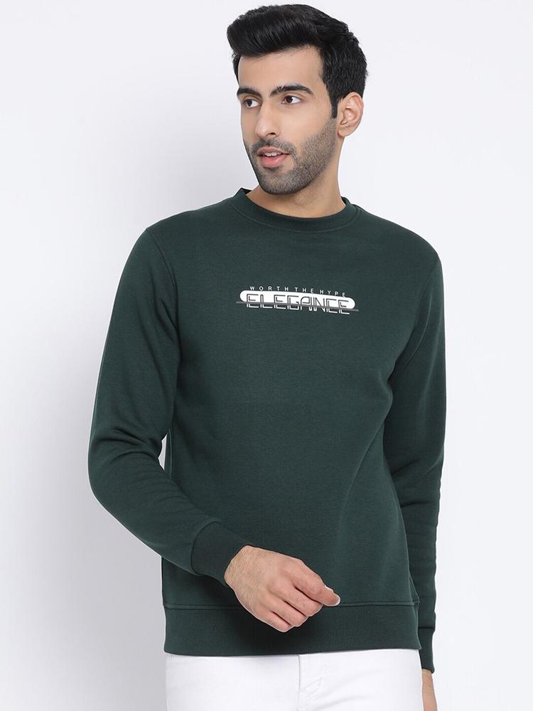 Richlook Men Green Printed Sweatshirt