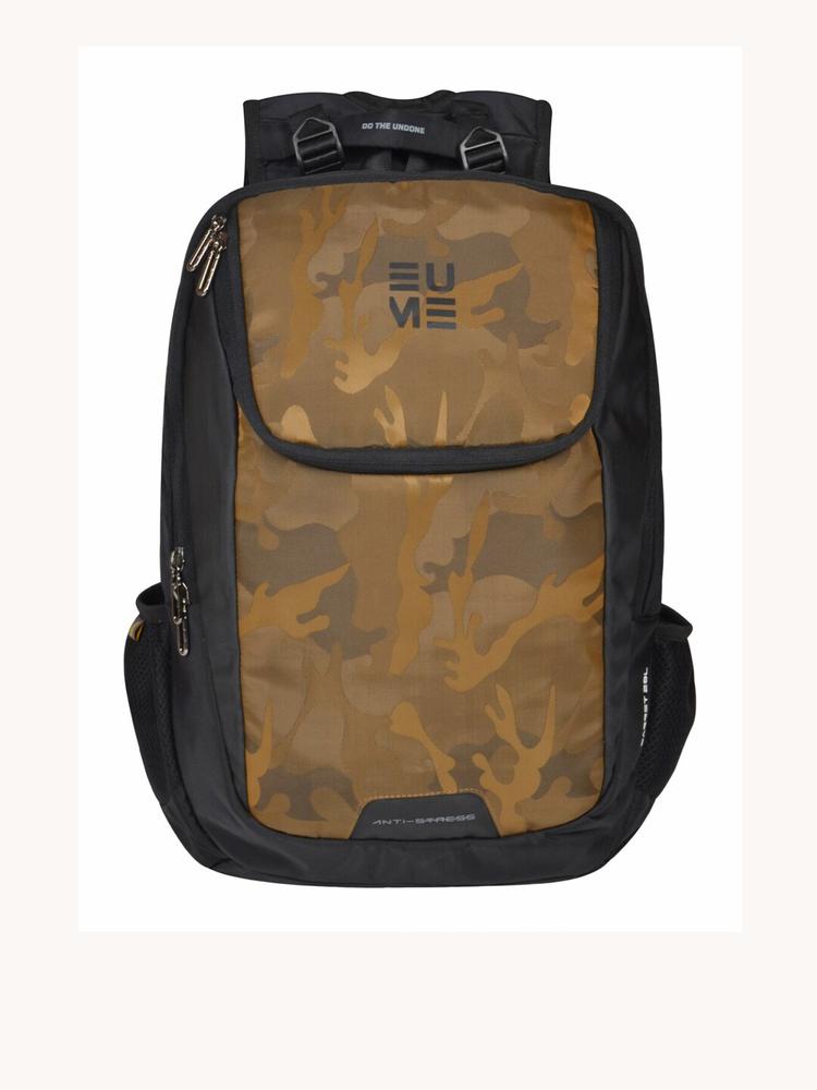 EUME Unisex Brown Camouflage Print Backpack