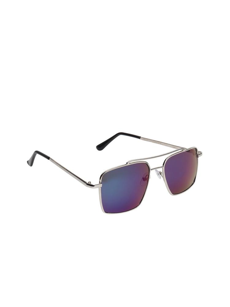 ALIGATORR Unisex Purple Lens & Silver-Toned Square Sunglasses with UV Protected Lens