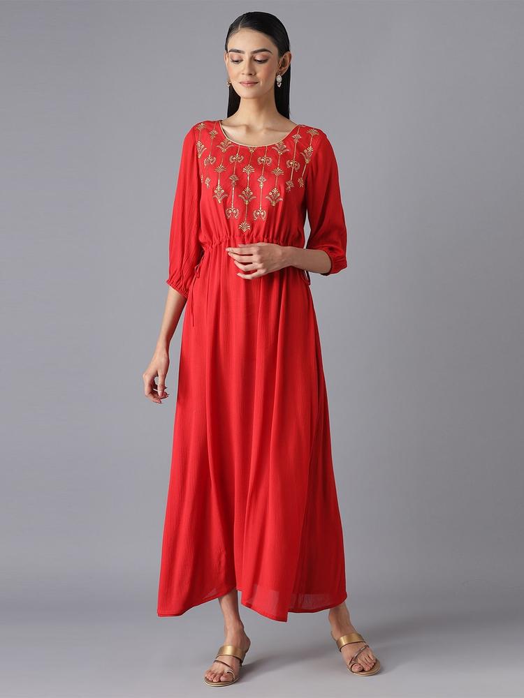 AURELIA Red Ethnic Maxi Dress