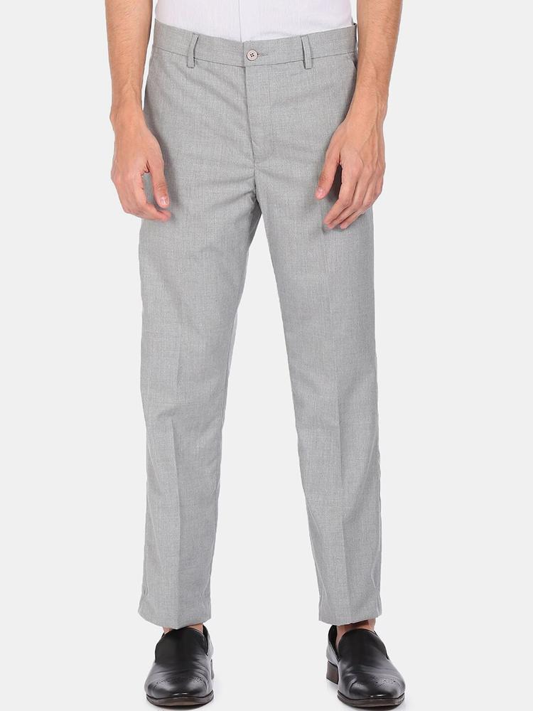 Excalibur Men Grey Regular Fit Trousers