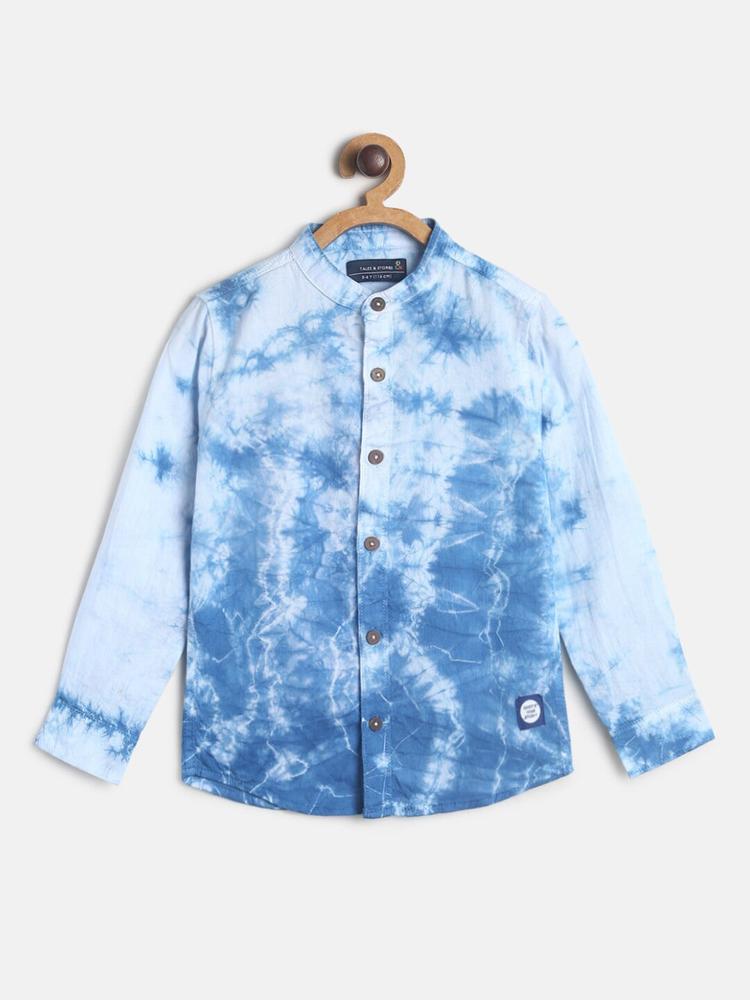 TALES & STORIES Boys Blue Abstract Printed Casual Shirt