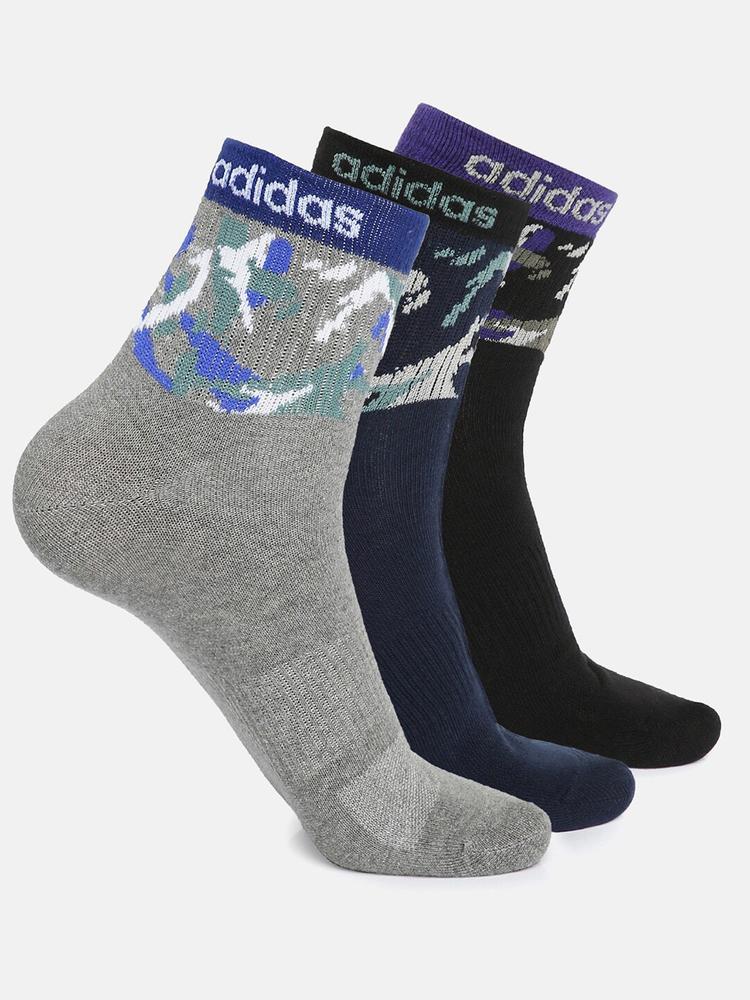 ADIDAS Men Pack Of 3 Ankle-Length Socks