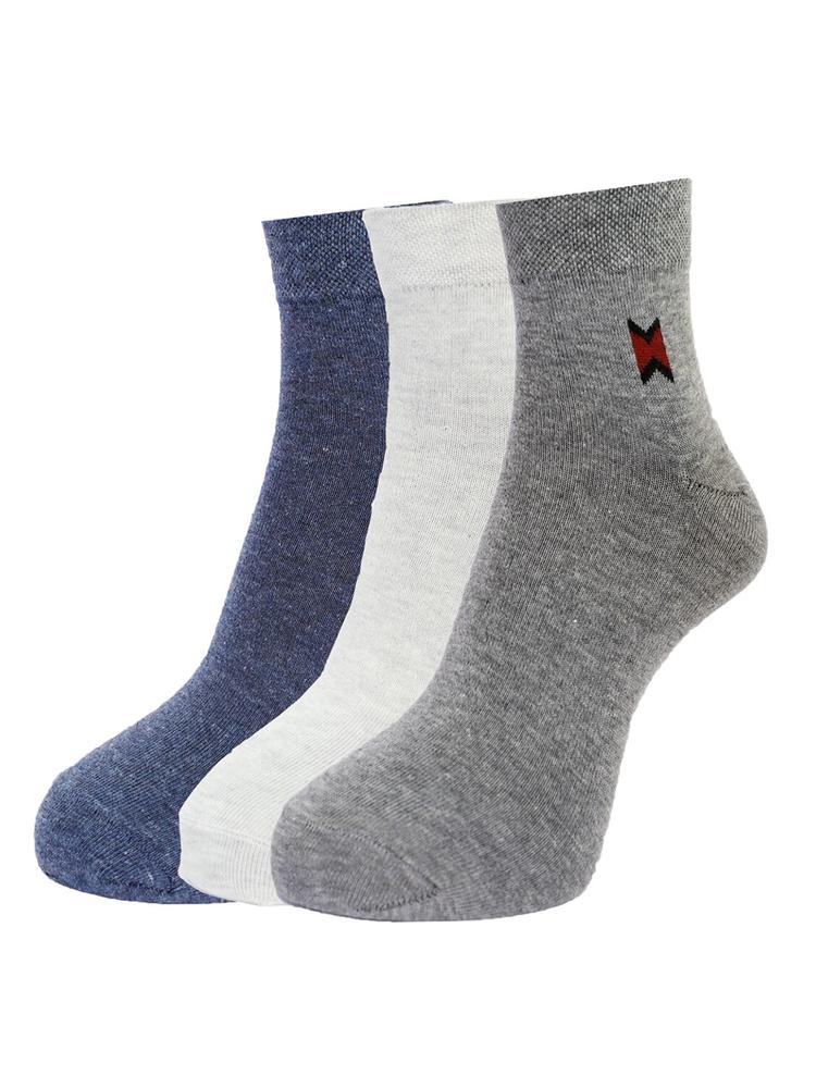 Dollar Socks Men Pack Of 3 Assorted Ankle-Length Cotton Socks