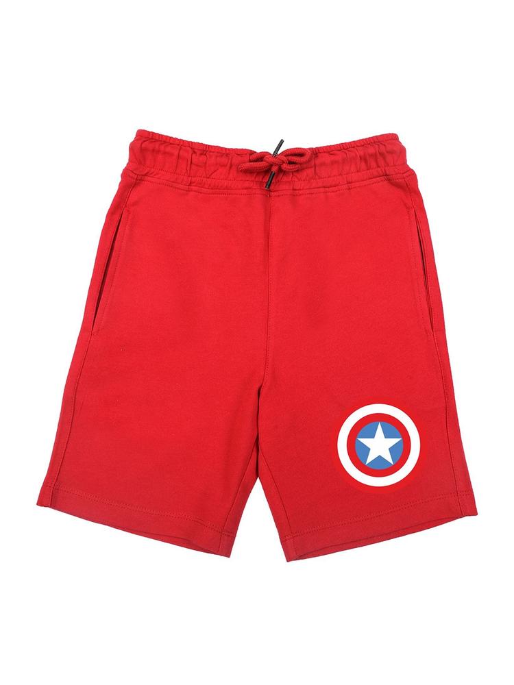 Marvel by Wear Your Mind Boys Red Graphic Print Shorts