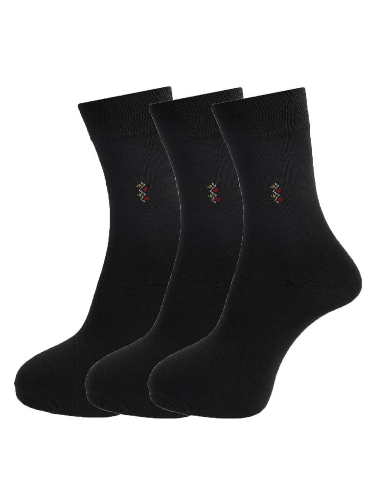 Dollar Socks Men Black Pack Of 3 Solid Above Ankle Length Socks