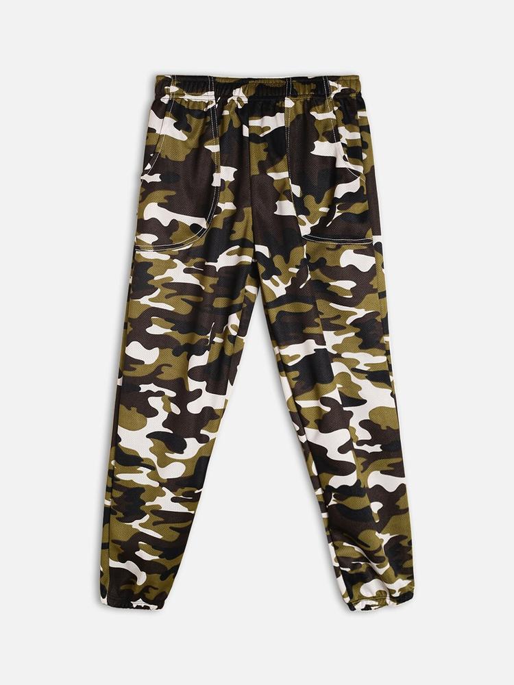 Fashionable Boys Multi-Colored Camouflage Printed Track Pants