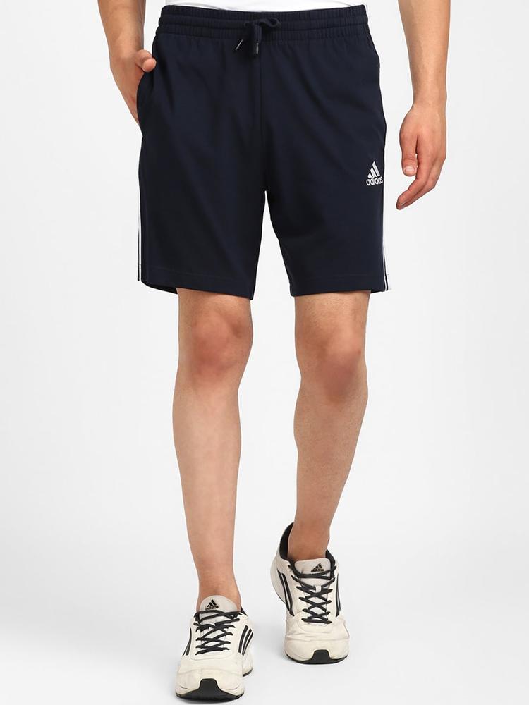 ADIDAS Men Blue M 3S FT SHO Cotton Sports Shorts