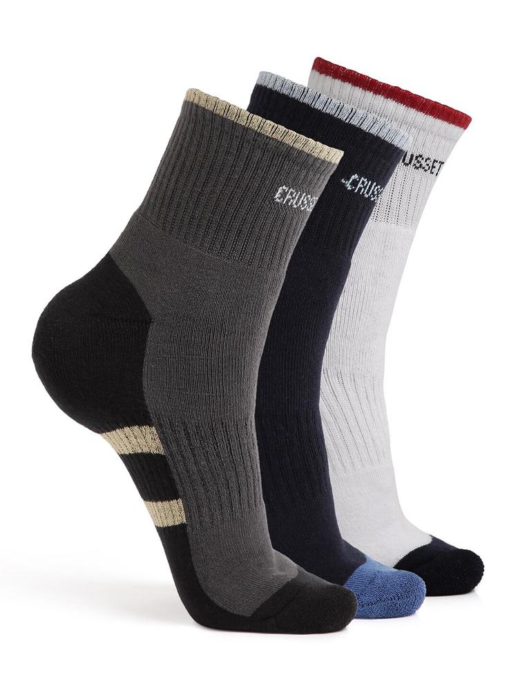 CRUSSET Men Pack of 3 Assorted Above Ankle-Length Socks