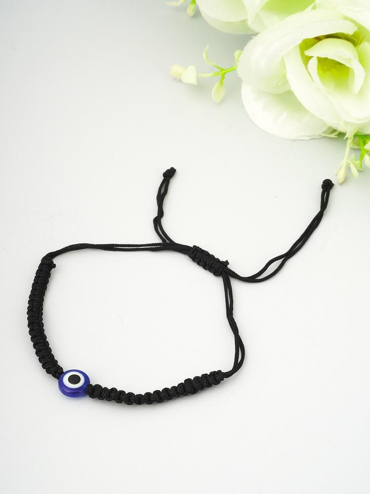 Urmika Women Black & Blue Charm Thread Evil Eye Bracelet