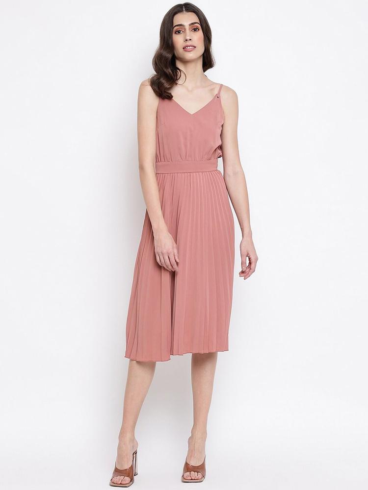 iki chic Pink Crepe A-Line Dress