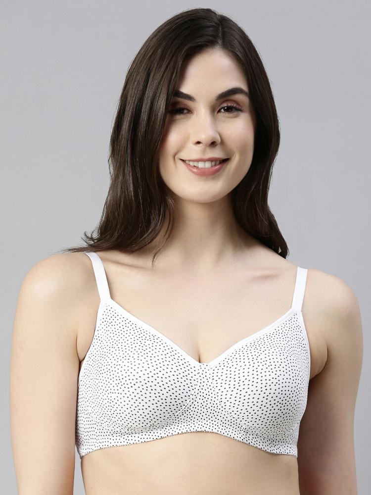 Enamor White Non-Wired Non Padded High Coverage Cooling Tshirt Bra A042
