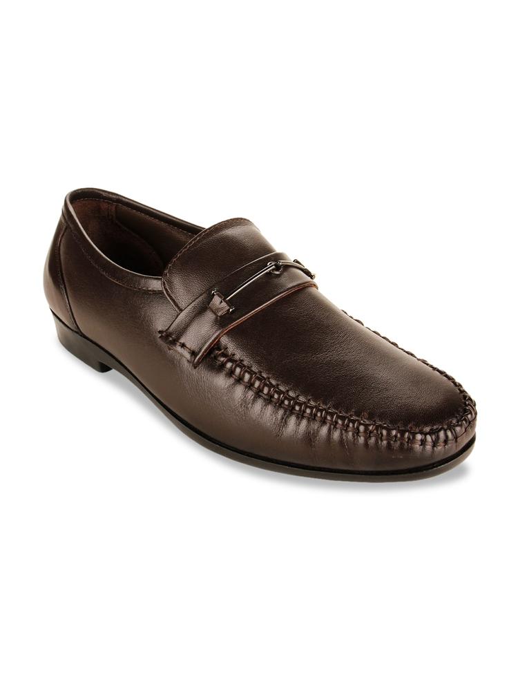 Regal Men Brown Solid Leather Formal Loafers