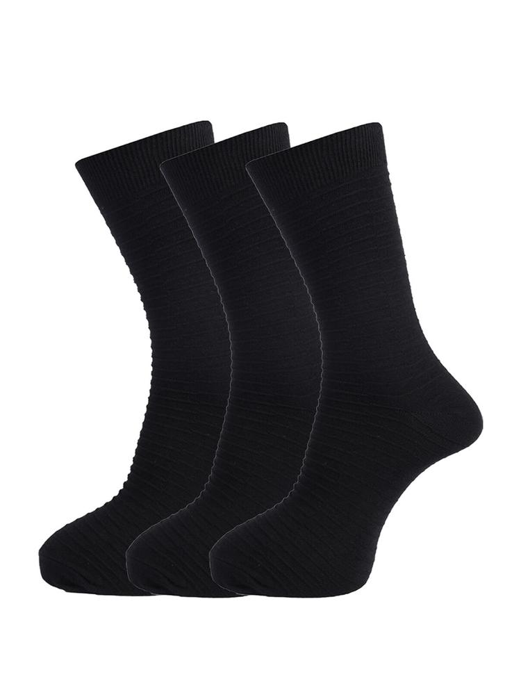 Dollar Socks Men Pack Of 3 Solid Cotton Calf-Length Socks