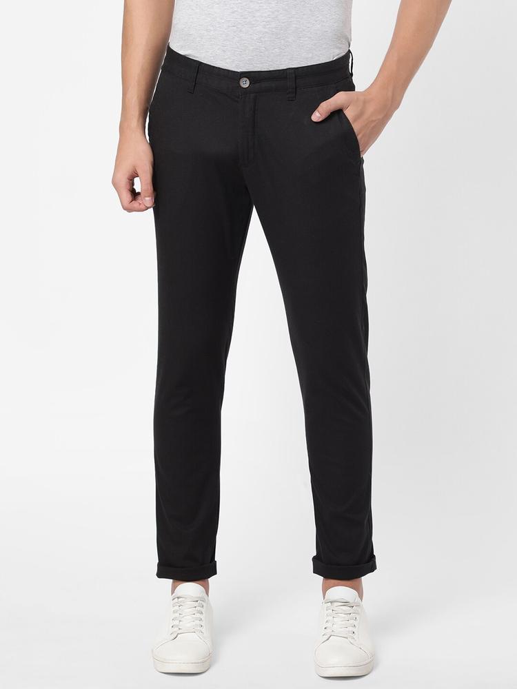 AD By Arvind Men Black Chinos Trousers