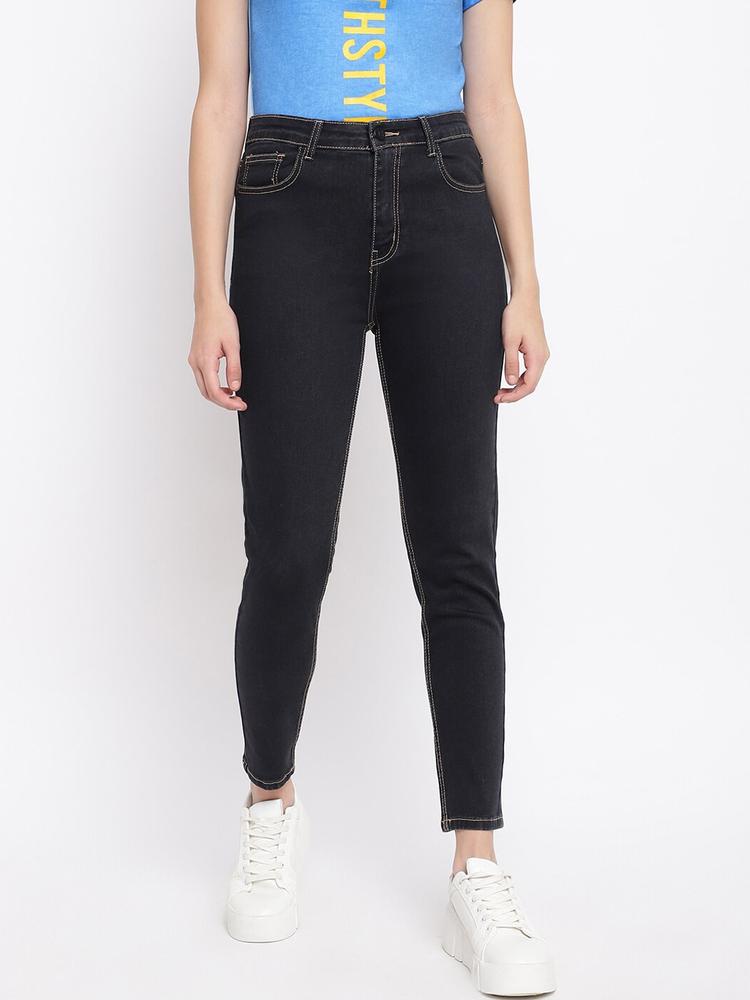 Belliskey Women Black Slim Fit High-Rise Jeans