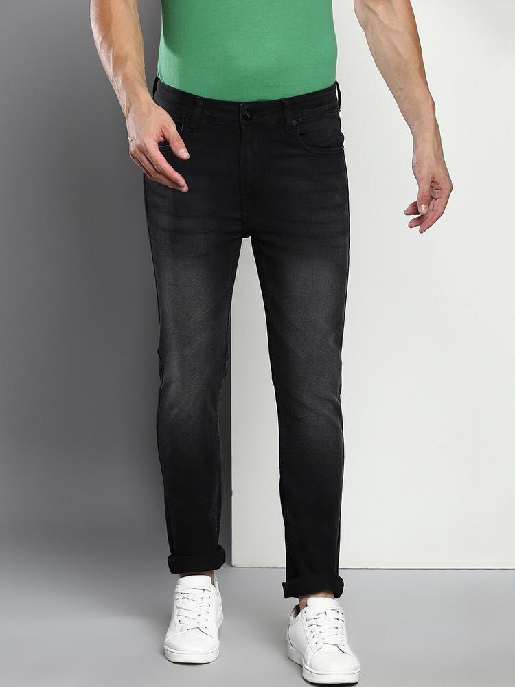 Dennis Lingo Men's Black Slim Fit Light Fade Stretchable Denim Jeans