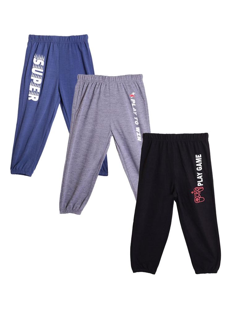 Fashionable Boys Pack Of 3 Solid Track Pants