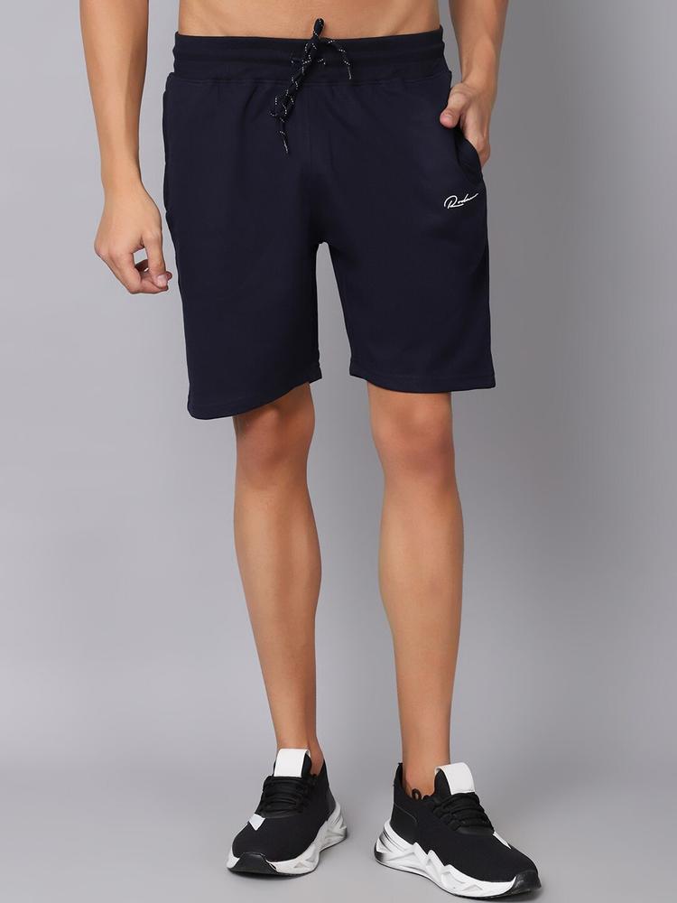Rodamo Men Navy Blue Slim Fit Sports Shorts