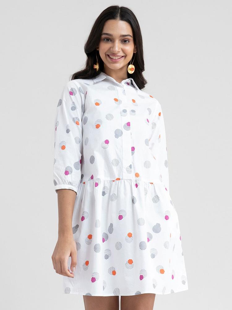Marigold by FableStreet White Shirt Dress