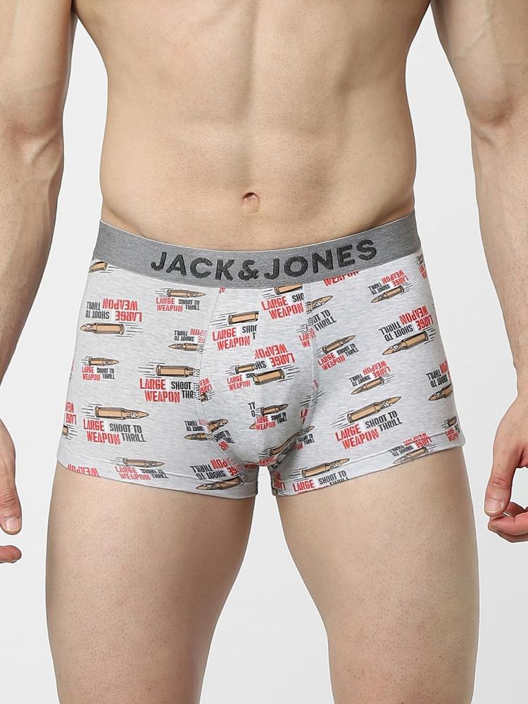 Jack & Jones Men Grey  Printed Trunk