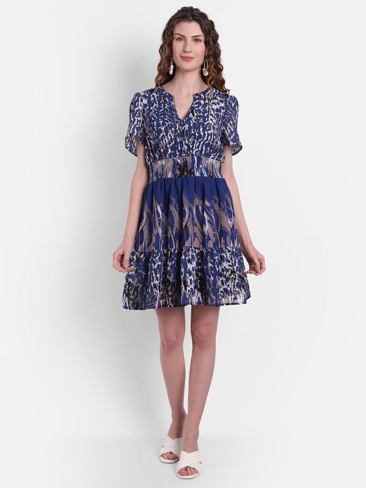 MINGLAY Blue Georgette Dress