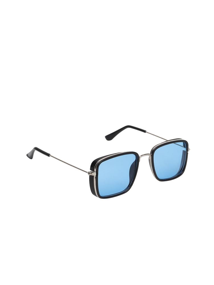 ALIGATORR Unisex Blue Lens & Gold-Toned Square Sunglasses with UV Protected Lens