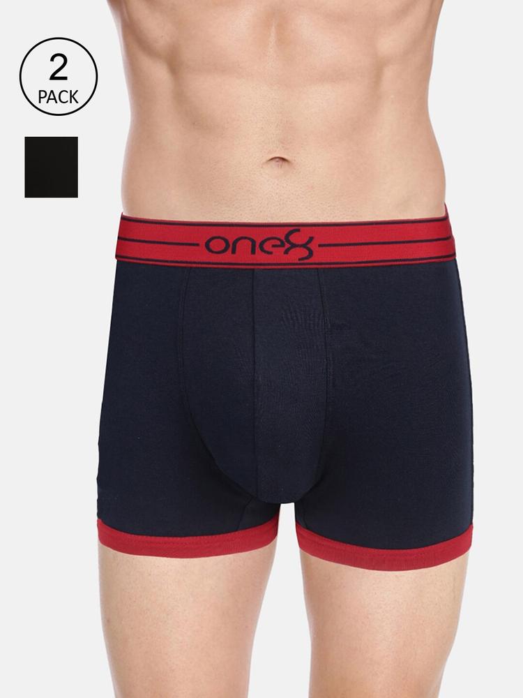one8 by Virat Kohli Men Pack Of 2 Solid Pure Cotton Trunk115-PO2