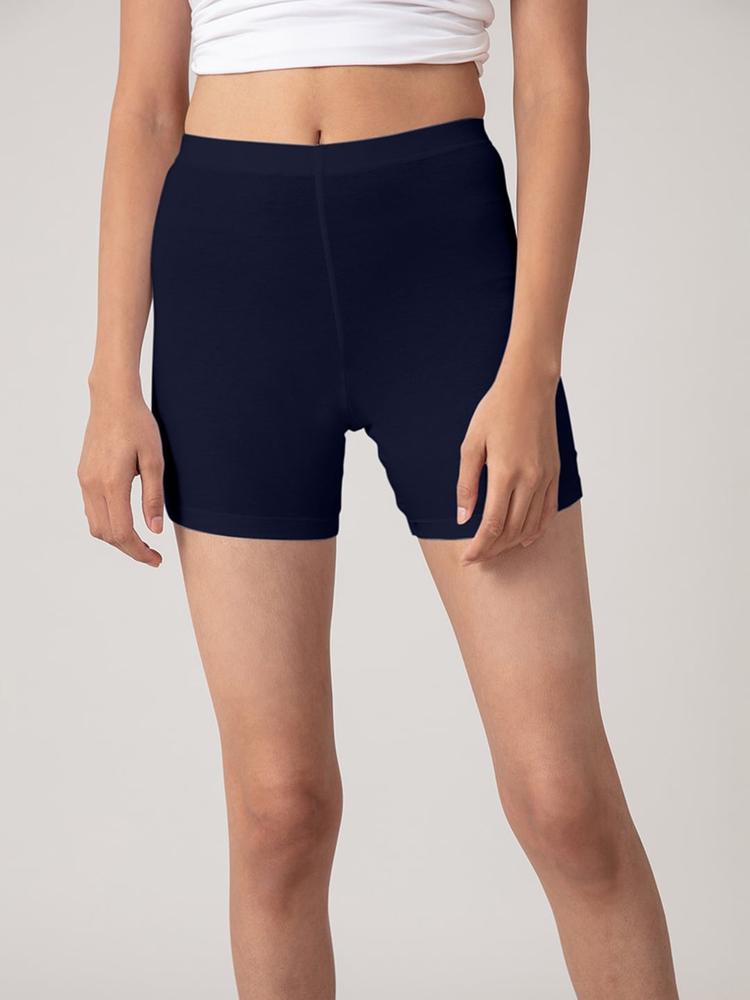 Nykd Women Navy Blue Solid Boy Shorts BriefsNYP083 Peacoat Navy