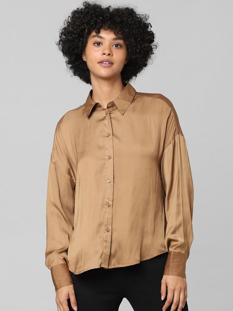 ONLY Women Brown Casual Shirt