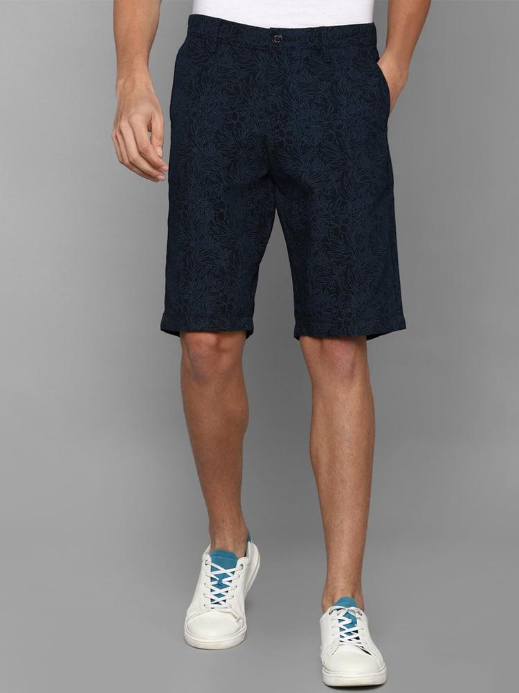 Allen Solly Men Navy Blue Printed Slim Fit Shorts