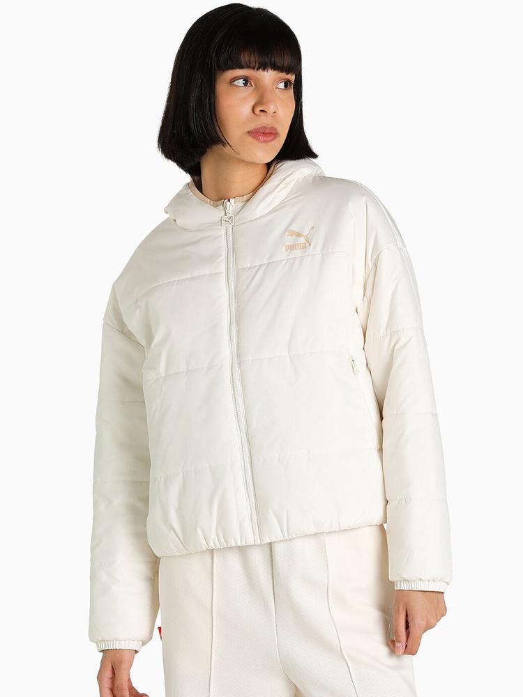 Puma Women White Classics Padded Puffer Jacket