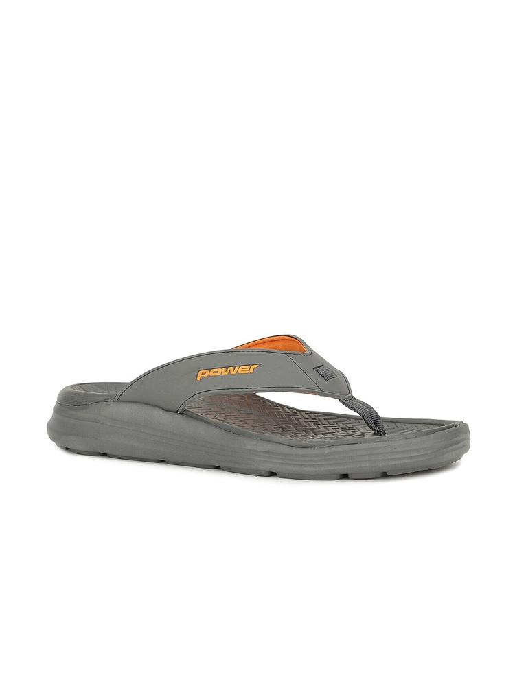 Power Men Grey & Orange Comfort Sandals