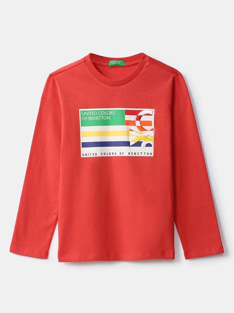 United Colors of Benetton Boys Red Printed T-shirt