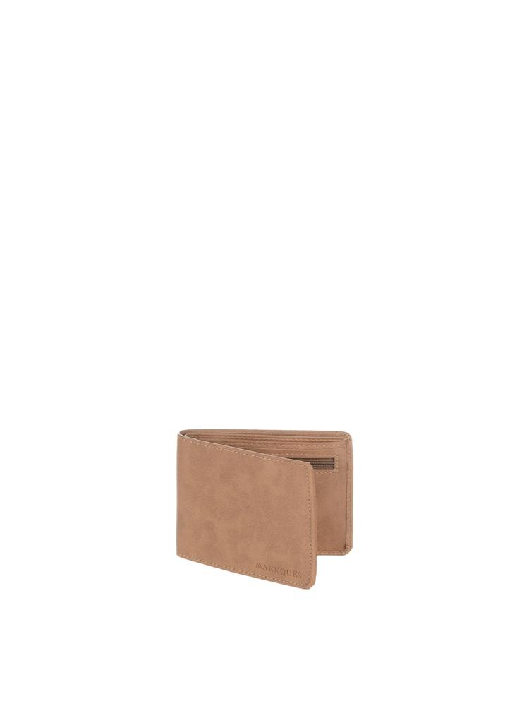 MARKQUES Men Tan Leather Two Fold Wallet