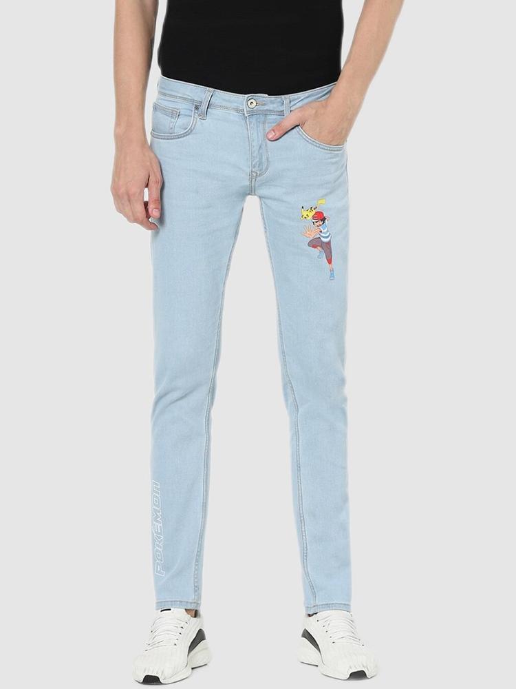 Celio Men Pokemon Blue Jean Stretchable Jeans