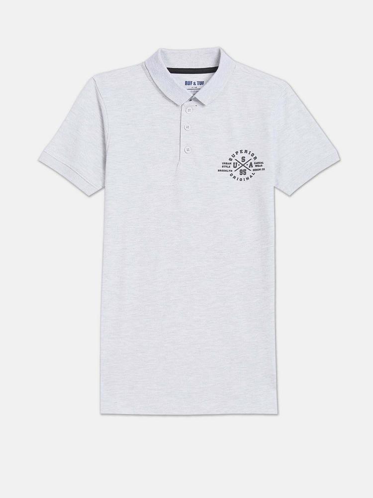 RUF & TUF Boys Typography Printed Polo Collar Pure Cotton T-shirt