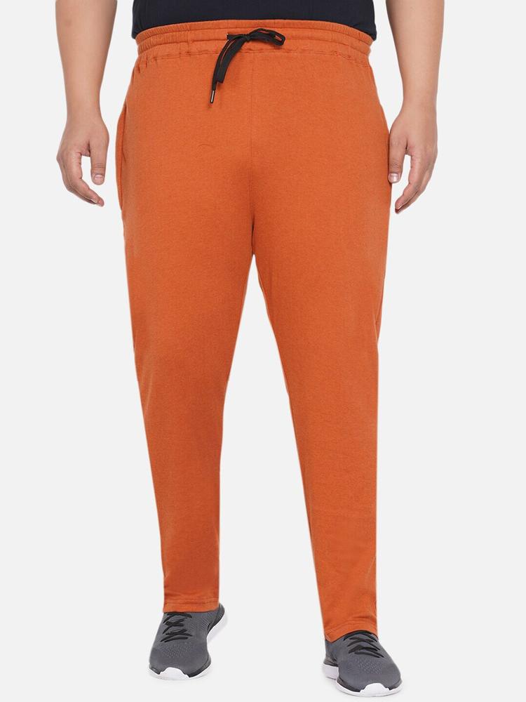 Santonio Men Orange Coloured Solid Cotton Track Pants