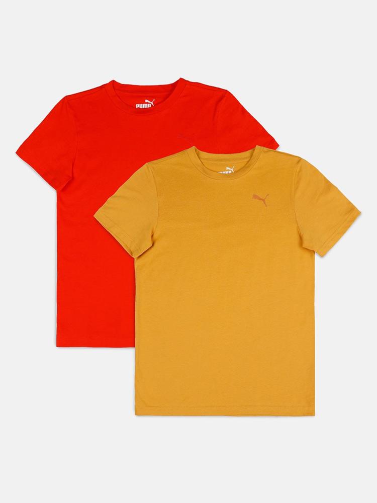 Puma Pack of 2 Boys Red & Yellow T-shirt