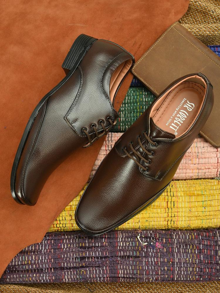 Sir Corbett Men Brown Solid Formal Derby Shoes