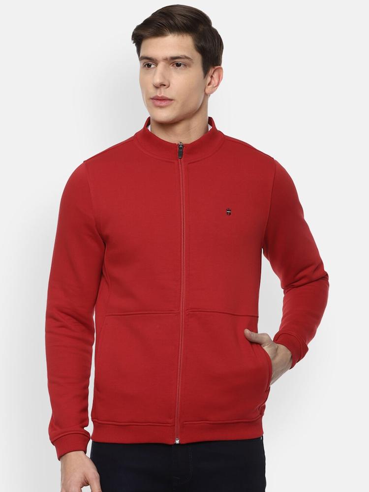 Louis Philippe Sport Men Red Solid Sweatshirt