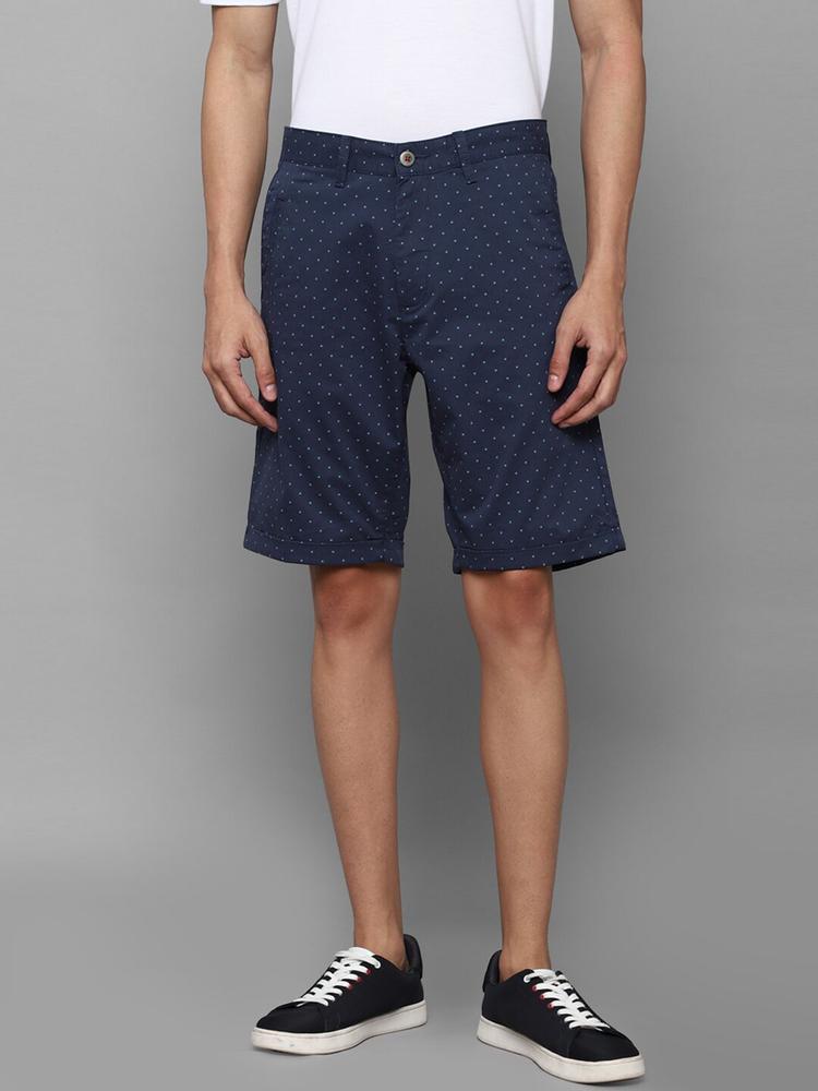 Louis Philippe Sport Men Navy Blue Printed Slim Fit Chino Shorts