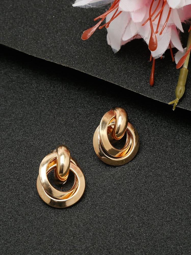 YouBella Gold-Toned Contemporary Studs Earrings