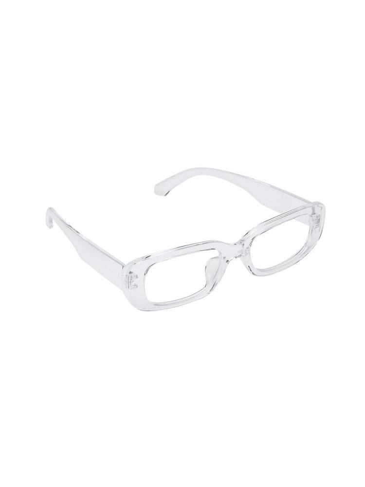 ALIGATORR Unisex Clear Lens & White Square Sunglasses with UV Protected Lens-AGR_CANDY_WHT
