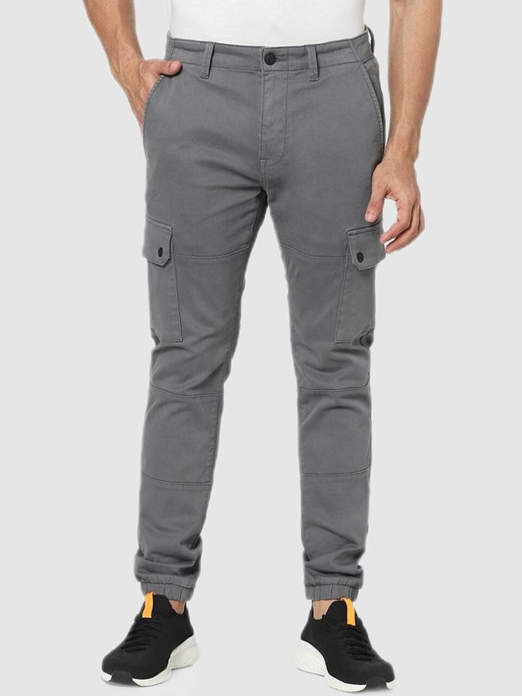 Celio Men Grey Cotton Cargos Trouser