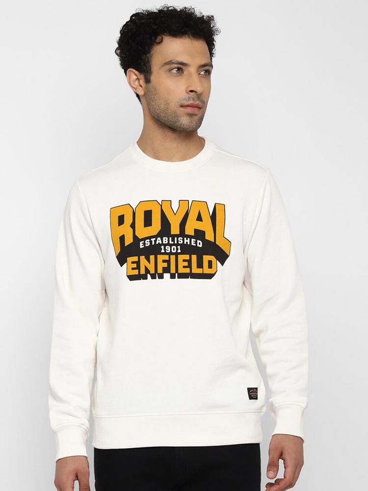 Royal Enfield Men White Printed Sweatshirt