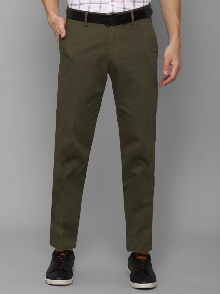 Allen Solly Men Olive Green Slim Fit Casual Trousers