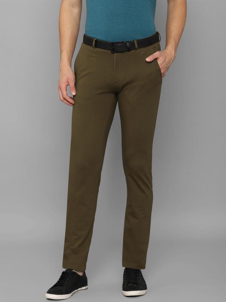 Louis Philippe Sport Men Olive Green Slim Fit Trousers