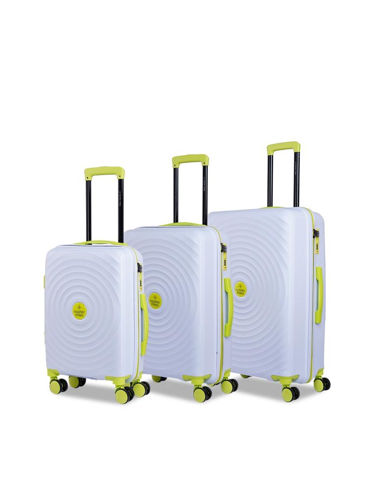 Nasher Miles Set Of 3 Lavender Colored Solid Hard-Sided Trolley Suitcase